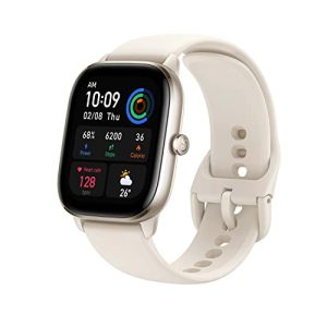 Amazfit GTS 4 Mini Smart Watch, Alexa Built-in Fitness Tracker (Moonlight White)